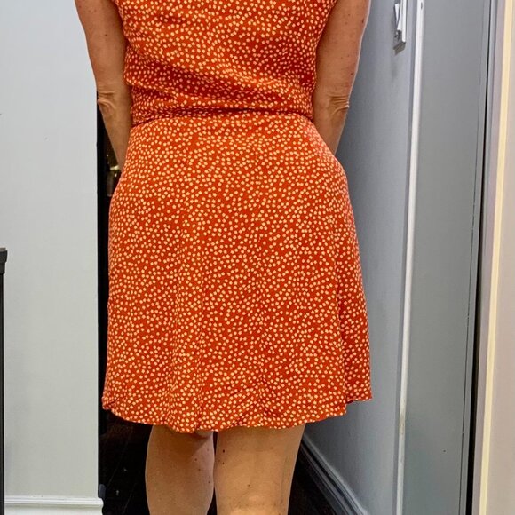 REFORMATION Wrap Red & White Floral Print Dress Size Small - Picture 3 of 5